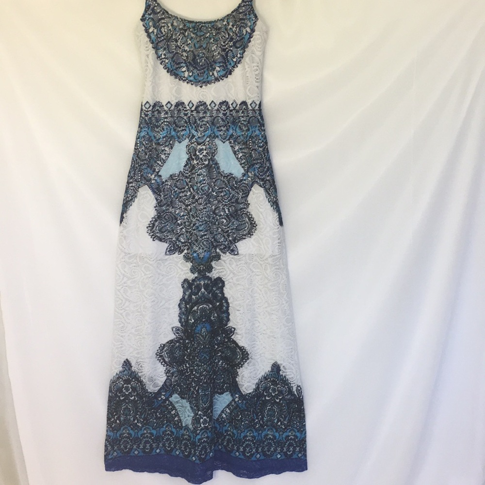 VENUS Blue and White Maxi Dress